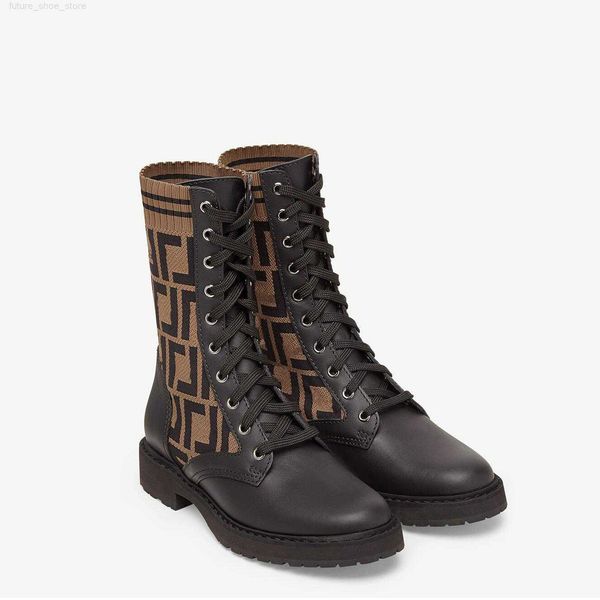 brown ff zucca cuff knitted sock-like flats ankle biker boots rockoko stretch-knit and leather combat booties for women luxury designer shoe, Black
brown ff zucca cuff knitted sock-like flats ankle biker boots rockoko stretch-knit and leather combat booties for women luxury designer shoe, Black