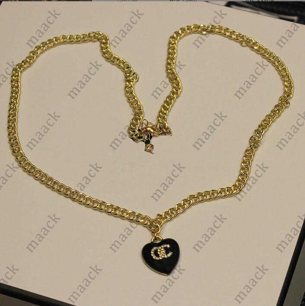 pendant necklaces fashion designer 18k gold plated curb chain pendant necklaces luxury brand double letter geometric black peach heart m2304, Silver
pendant necklaces fashion designer 18k gold plated curb chain pendant necklaces luxury brand double letter geometric black peach heart m2304, Silver
