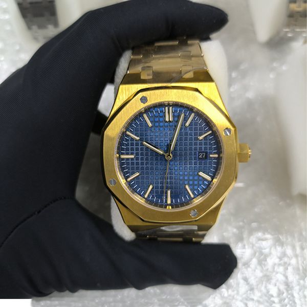 mens watch high quality 41mm watches 8215 Automatic movement Sapphire glass Luminous Waterproof blue dial Screw gold stainless steel luxury business watch with box, U15
mens watch high quality 41mm watches 8215 Automatic movement Sapphire glass Luminous Waterproof blue dial Screw gold stainless steel luxury business watch with box, U15