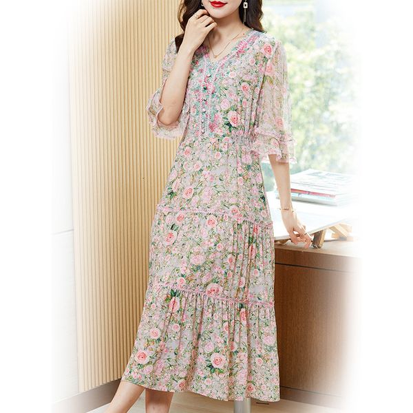 casual dresses silk dress spring/summer women's high end printing amazing slim dress 230408, Black;gray
casual dresses silk dress spring/summer women's high end printing amazing slim dress 230408, Black;gray