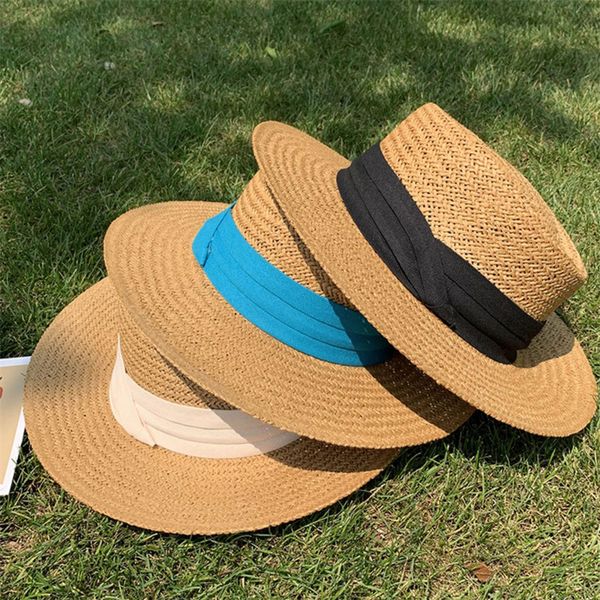 classic beach flat hats sunscreen sunshade hat summer straw sun hat for holiday, Blue;gray
classic beach flat hats sunscreen sunshade hat summer straw sun hat for holiday, Blue;gray