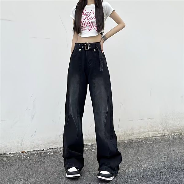 women's jeans high waisted punk black jeans women's bag pants straight wide leg street clothing y2k korean fashion washing trend p, Blue
women's jeans high waisted punk black jeans women's bag pants straight wide leg street clothing y2k korean fashion washing trend p, Blue