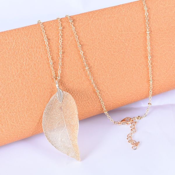 accessories fashion real leaf necklace women's simple hollowed out leaf sweater chain, Silver
accessories fashion real leaf necklace women's simple hollowed out leaf sweater chain, Silver