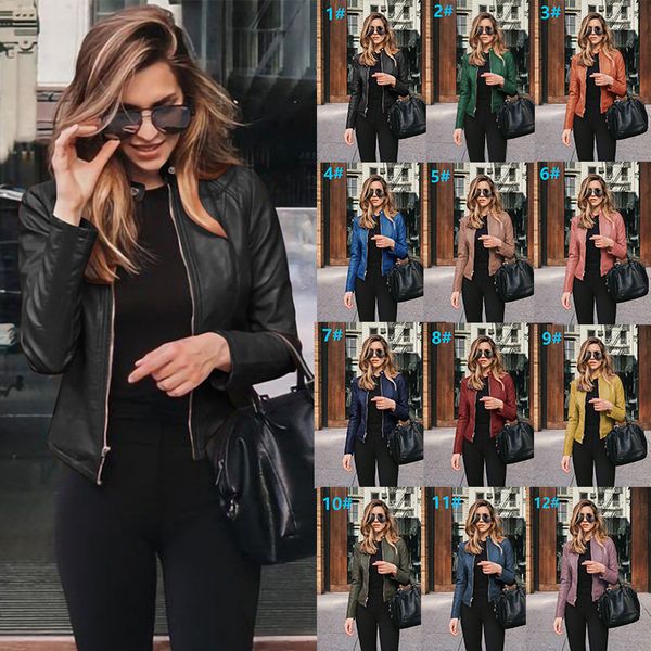 women bike jacket pu leather outwear zipper outfit spring autumn womefashion short thin female coat, Black;brown
women bike jacket pu leather outwear zipper outfit spring autumn womefashion short thin female coat, Black;brown