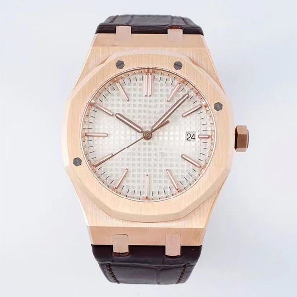 watch aaa quality designer watches 41mm White dial Rose gold bezel 8215 movement machinery watch Leather strap Waterproof sapphire mirror fashion casual watches, U12
watch aaa quality designer watches 41mm White dial Rose gold bezel 8215 movement machinery watch Leather strap Waterproof sapphire mirror fashion casual watches, U12