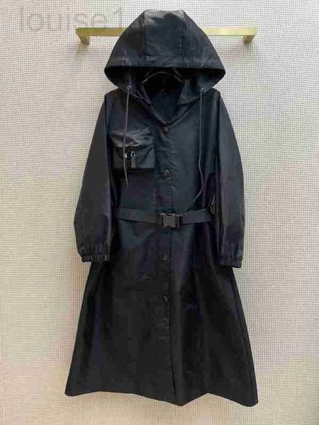 women's cape designer 22 spring high popularity nylon series three-dimensional pocket hooded long windbreaker coat women's fashion, Black
women's cape designer 22 spring high popularity nylon series three-dimensional pocket hooded long windbreaker coat women's fashion, Black