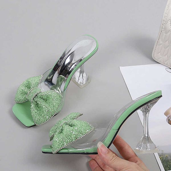new slippers size 34 46 summer party slippers fashion green rhinestone bow heels sandals women square open toe pvc transparent shoes slides, Black
new slippers size 34 46 summer party slippers fashion green rhinestone bow heels sandals women square open toe pvc transparent shoes slides, Black