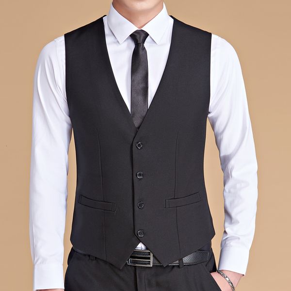 men s vests fashion casual solid color single breasted slim large size business waistcoat 230407, Black;white
men s vests fashion casual solid color single breasted slim large size business waistcoat 230407, Black;white