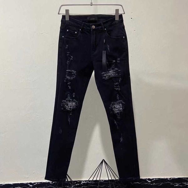street amirly hole men's jeans brand designer fashion cashew pants cool black stylish leisure slim ripped fit elastic thin 00tv, Blue
street amirly hole men's jeans brand designer fashion cashew pants cool black stylish leisure slim ripped fit elastic thin 00tv, Blue