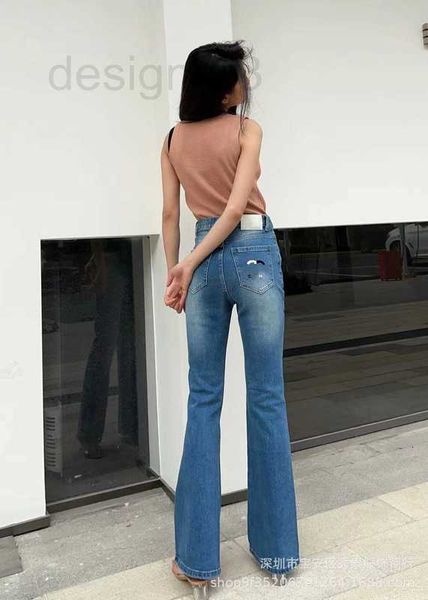 women's jeans designer spring/summer 2023 new back pocket black and white printed leather brand elastic waist micro horn for women 82yw, Blue
women's jeans designer spring/summer 2023 new back pocket black and white printed leather brand elastic waist micro horn for women 82yw, Blue