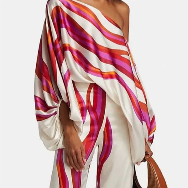 women s two piece pants casual satin commuting suit fashion hollow off shoulder with long women 2 sets 2023 spring loose print outfits 2304, White
women s two piece pants casual satin commuting suit fashion hollow off shoulder with long women 2 sets 2023 spring loose print outfits 2304, White