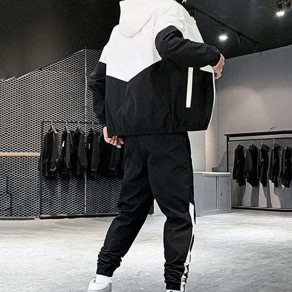 men's tracksuits sports wear contrast color casual men's clothing korean two-piece set men's street clothing fitness men', Gray
men's tracksuits sports wear contrast color casual men's clothing korean two-piece set men's street clothing fitness men', Gray