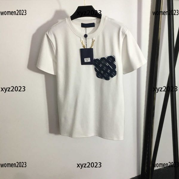 luxury blue pocket decoration t shirt for womens designer clothing summer animal designer bag pattern print new arrivals, White
luxury blue pocket decoration t shirt for womens designer clothing summer animal designer bag pattern print new arrivals, White