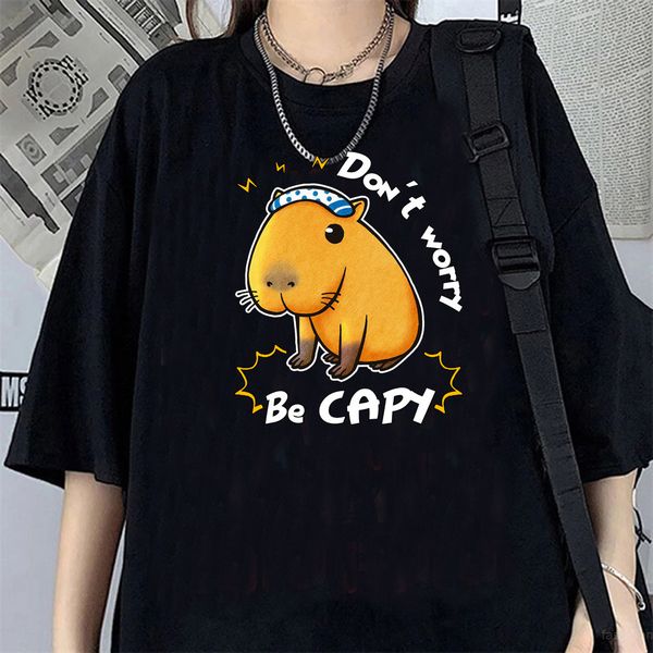 men's t-shirts capibara capybara men anime t-shirts man y2k clothes 230408, White;black