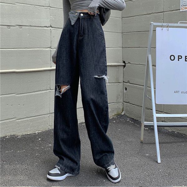 women's jeans cgc fashion hole design wide leg jeans women's high waist denim pants casual women's street fashion bag jeans s, Blue
women's jeans cgc fashion hole design wide leg jeans women's high waist denim pants casual women's street fashion bag jeans s, Blue