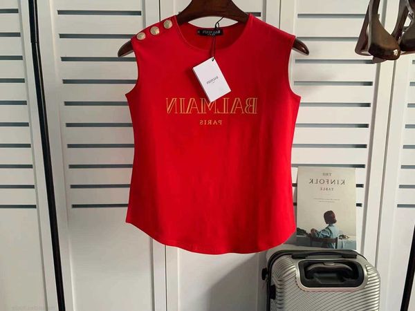 designer luxury coats spring and summer new bal sleeveless shoulder gold button vest arc hem tshirt women classic letter printdgqy 9a6q, Black;white
designer luxury coats spring and summer new bal sleeveless shoulder gold button vest arc hem tshirt women classic letter printdgqy 9a6q, Black;white
