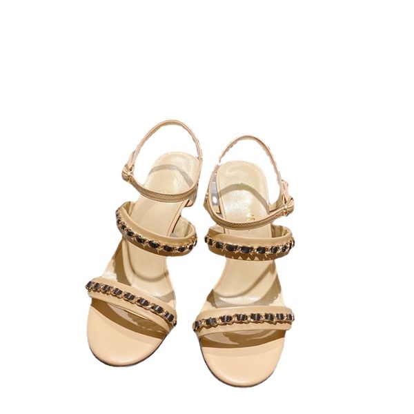 brand sandals walking show c chain sandals genuine leather high heels designer shoes, Black
brand sandals walking show c chain sandals genuine leather high heels designer shoes, Black