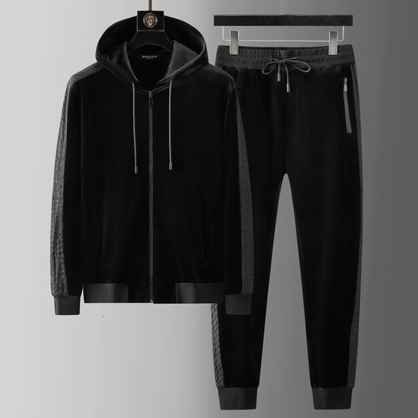 men's tracksuits minglu pleuche men's set autumn winter hooded thick zipper add velvet men's track suit luxury elastic waist, Gray
men's tracksuits minglu pleuche men's set autumn winter hooded thick zipper add velvet men's track suit luxury elastic waist, Gray