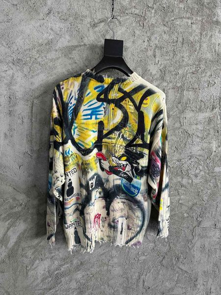 new pattern designer sweaters fashion cotton graffiti design european size luxury round collar baggy men's sweaters, White;black
new pattern designer sweaters fashion cotton graffiti design european size luxury round collar baggy men's sweaters, White;black