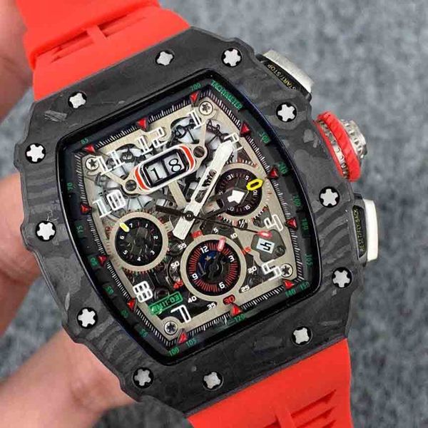 new matte carbon fiber man automatic mechanical watch black red rubber watch equipped with calendar1, Slivery;brown
new matte carbon fiber man automatic mechanical watch black red rubber watch equipped with calendar1, Slivery;brown