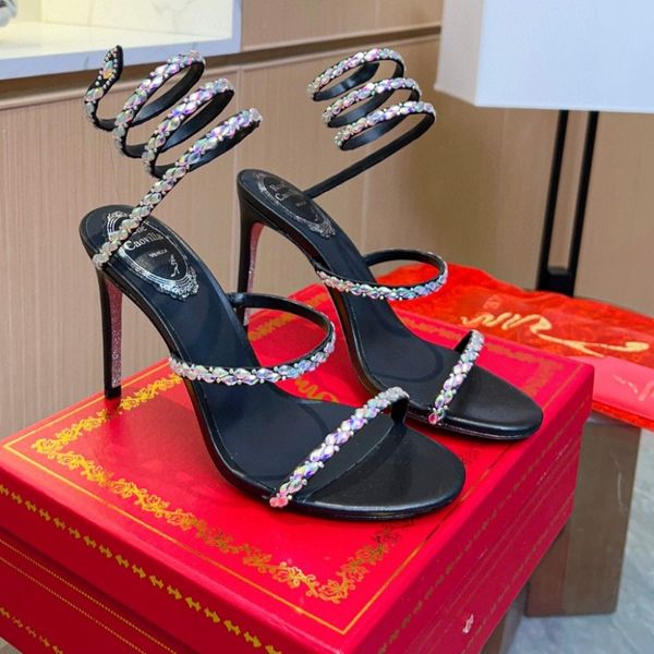 fashion sandals women's strass shoes ankle wrapped wedding crystal diamond snake luxury designer high heel 9.5cm women's shoes, Black
fashion sandals women's strass shoes ankle wrapped wedding crystal diamond snake luxury designer high heel 9.5cm women's shoes, Black