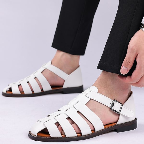 sandals men beach slippers leather for buckle soft sole point toe hollow gladiator roman shoes lightweight sneakers 230407, Black
sandals men beach slippers leather for buckle soft sole point toe hollow gladiator roman shoes lightweight sneakers 230407, Black