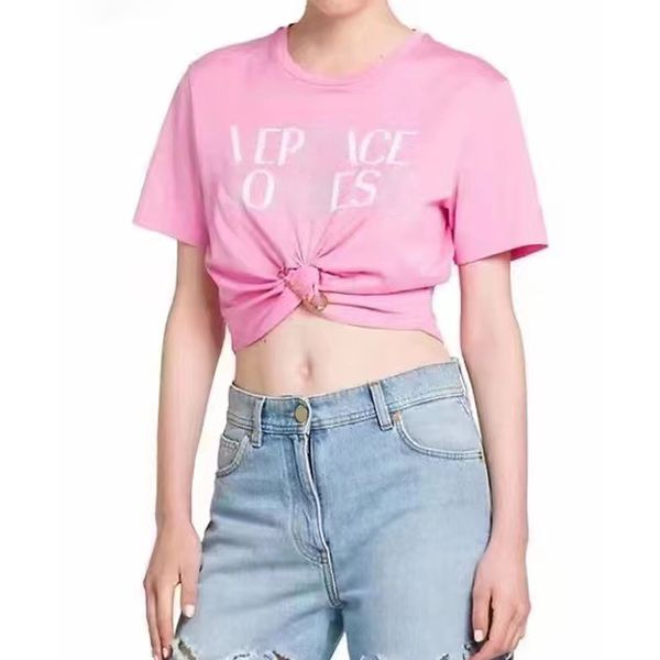 2023 summer casual women's t-shirt designer clothes t shirt short sleeve cotton round neck letter print crop pink vercace tee female ca, White
2023 summer casual women's t-shirt designer clothes t shirt short sleeve cotton round neck letter print crop pink vercace tee female ca, White