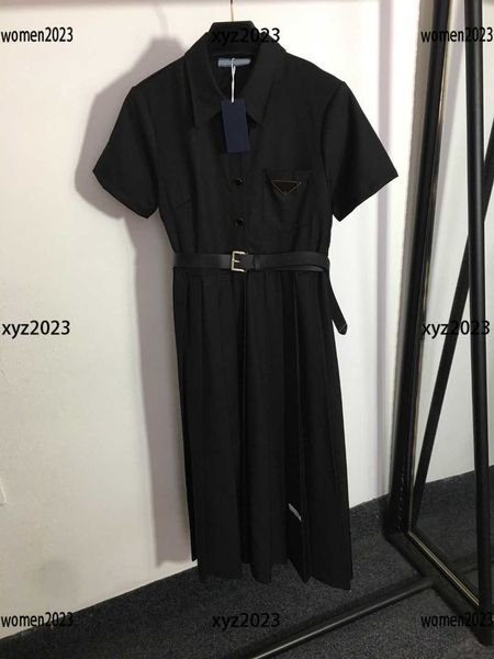 belt waist up lapel dress summer high-end ladies dresses shirts designer short sleeve pleated long skirt ing, Black;gray
belt waist up lapel dress summer high-end ladies dresses shirts designer short sleeve pleated long skirt ing, Black;gray
