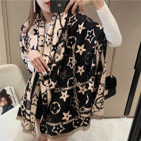 autumn and winter new scarf women's chain pattern thickened shawl imitation cashmere double-sided warm neck, Blue;gray
autumn and winter new scarf women's chain pattern thickened shawl imitation cashmere double-sided warm neck, Blue;gray