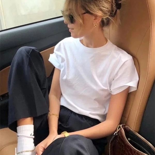 women s t shirt 100 cotton solid basic t summer casual loose tee oversized o neck female 230407, White
women s t shirt 100 cotton solid basic t summer casual loose tee oversized o neck female 230407, White