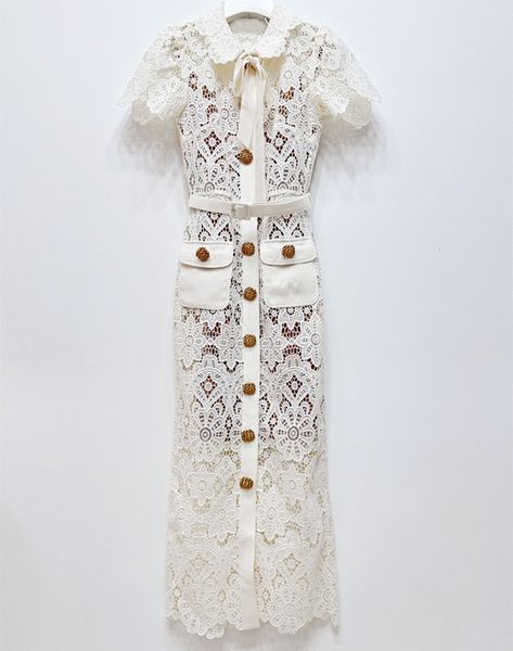 casual dresses flower hollow women's lace midi dress single chest metal button peter pan neck lace up women's party dress 230408, Black;gray
casual dresses flower hollow women's lace midi dress single chest metal button peter pan neck lace up women's party dress 230408, Black;gray