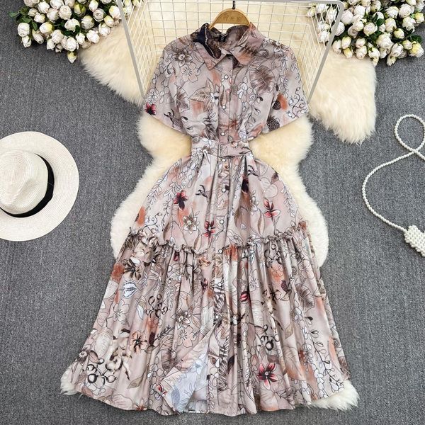 2023 casual dresses runway summer midi dress women clothing high waist short sleeve single breatsed shirt collar floral print pleated vestid, Black;gray
2023 casual dresses runway summer midi dress women clothing high waist short sleeve single breatsed shirt collar floral print pleated vestid, Black;gray