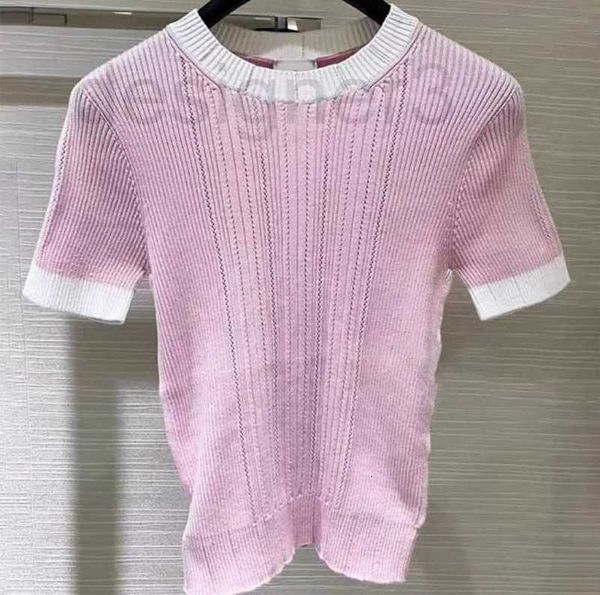 women's knits & tees designer makaron short sleeves slim fit knit shirt for 2023 new round neck color matching temperament pure cotton, White
women's knits & tees designer makaron short sleeves slim fit knit shirt for 2023 new round neck color matching temperament pure cotton, White