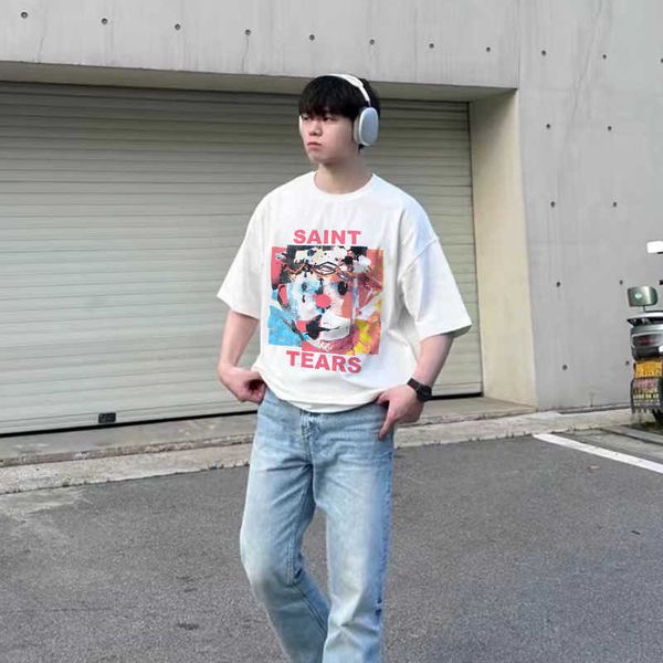 designer fashion t shirt saint michael summer joker oil painting new cotton loose couple men's short sleeve t-shirt, White;black
designer fashion t shirt saint michael summer joker oil painting new cotton loose couple men's short sleeve t-shirt, White;black