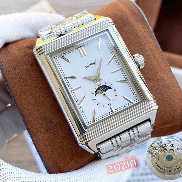 men automatic mechanical watch moon phase moon and sun turning stainless steel rectangle clock famous brand business watches40mm1, Slivery;brown
men automatic mechanical watch moon phase moon and sun turning stainless steel rectangle clock famous brand business watches40mm1, Slivery;brown