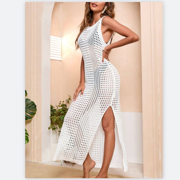 women's swimwear beach blouse summer sunscreen knitted loose solid color hollow out long skirt women's mesh dress beach maxi dress, White;black
women's swimwear beach blouse summer sunscreen knitted loose solid color hollow out long skirt women's mesh dress beach maxi dress, White;black