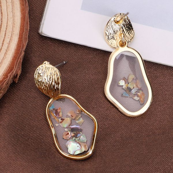irregular earrings chandeliers dangle creative vintage alloy transparent inner set crushed shell geometric jewelry, Silver
irregular earrings chandeliers dangle creative vintage alloy transparent inner set crushed shell geometric jewelry, Silver
