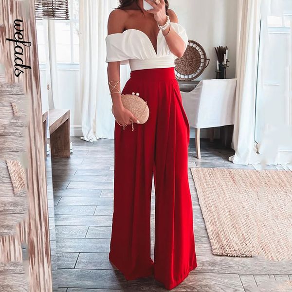 women s two piece pants wefad set fashion strapless v neck backless solid nipped waist loose wide legs sets high streetwear 230407, White
women s two piece pants wefad set fashion strapless v neck backless solid nipped waist loose wide legs sets high streetwear 230407, White