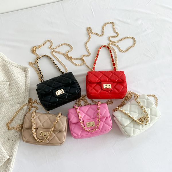 lady style children handbags girls diamond lattice quilted crossbody bags kids metals buckle chain single shoulder bag z1374, Black
lady style children handbags girls diamond lattice quilted crossbody bags kids metals buckle chain single shoulder bag z1374, Black
