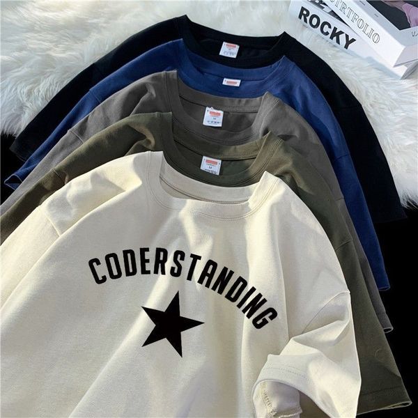 men's t-shirts cotton short sleeved t shirt men and women summer simple letter printing y2k style t-shirt couple ins trend half sleeve, White;black
men's t-shirts cotton short sleeved t shirt men and women summer simple letter printing y2k style t-shirt couple ins trend half sleeve, White;black