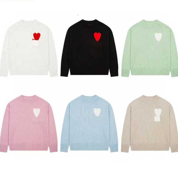 designer men's sweaters winter amis macaron sweater crew neck letter love jacquard couple wool blended peach heart sweater for men and, White;black
designer men's sweaters winter amis macaron sweater crew neck letter love jacquard couple wool blended peach heart sweater for men and, White;black
