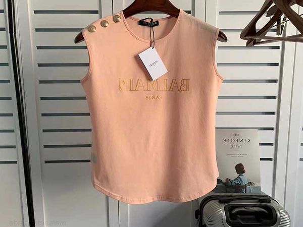 designer luxury coats new liu yuyi same style balman sleeveless lettered gold button vest arc hem tshirt women vb7b, Black;white
designer luxury coats new liu yuyi same style balman sleeveless lettered gold button vest arc hem tshirt women vb7b, Black;white