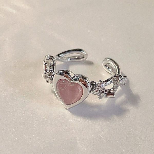 fashion pink love adjustable ring delicate love ring girl high feel open wedding engagement ring gift, Silver
fashion pink love adjustable ring delicate love ring girl high feel open wedding engagement ring gift, Silver