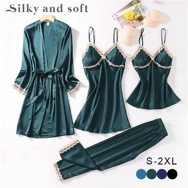 women's sleep lounge 5pc robe sleep suit womens lace pajamas gown set v-neck cami nighties wear pijama home nightwear spring nightdress
women's sleep lounge 5pc robe sleep suit womens lace pajamas gown set v-neck cami nighties wear pijama home nightwear spring nightdress