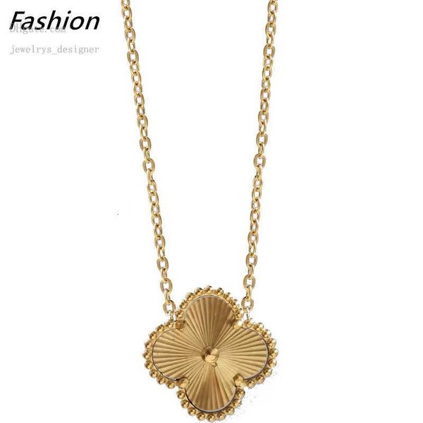 designer bracelets van clover necklaces designer luxury gold clover pendant necklace stud earrings for women, Silver