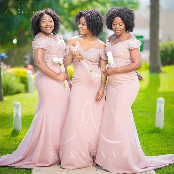 blush pink lace satin mermaid bridesmaid dresses plus size elegant off shoulder backless appliques with belt long maid of honor wedding gues, White;pink
blush pink lace satin mermaid bridesmaid dresses plus size elegant off shoulder backless appliques with belt long maid of honor wedding gues, White;pink