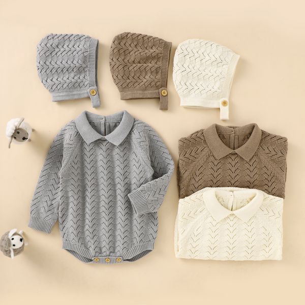 rompers baby autumn/winter lapel hollow knit sweater jumpsuit with long sleeves and hat two-piece baby winter coat 230408, Blue
rompers baby autumn/winter lapel hollow knit sweater jumpsuit with long sleeves and hat two-piece baby winter coat 230408, Blue
