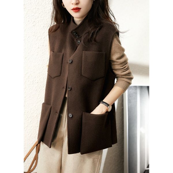 women's vests elegant autumn winter fashion wool vest coat women's vintage simple solid loose belt fashion pocket cardigan 230408, Black;white
women's vests elegant autumn winter fashion wool vest coat women's vintage simple solid loose belt fashion pocket cardigan 230408, Black;white