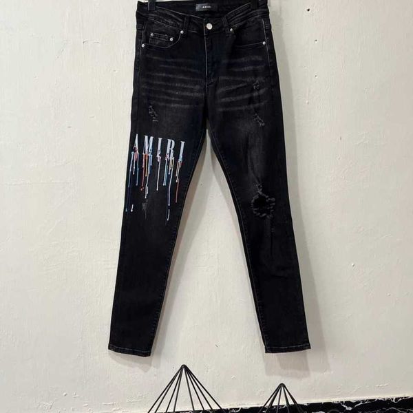 letter stylish brand amirly pants cool men's leisure ripped jeans black holes designer slimming high fashion street uhiw, Blue
letter stylish brand amirly pants cool men's leisure ripped jeans black holes designer slimming high fashion street uhiw, Blue