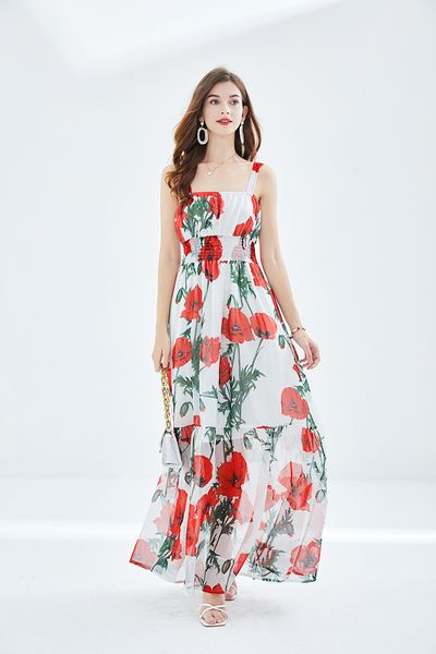 2023 casual dresses summer runway beach backless dress women's spaghetti strap red flower print waist elastic camisole party vestidos, Black;gray
2023 casual dresses summer runway beach backless dress women's spaghetti strap red flower print waist elastic camisole party vestidos, Black;gray